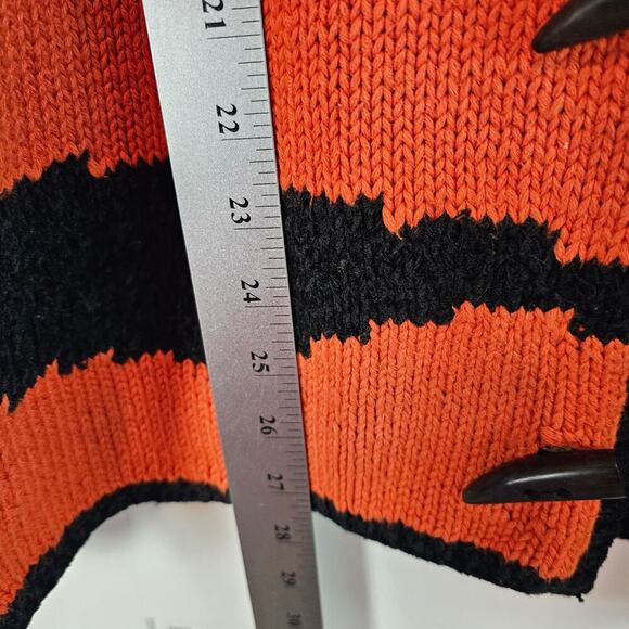 Vtg Carole Little Cardigan Women Med Brown Animal Print Knit Patchwork Boho Cats - Picture 9 of 11